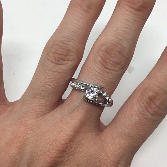 Silver Plated Fashion Wrap Setting Ring (H15) - Picture 1 of 6